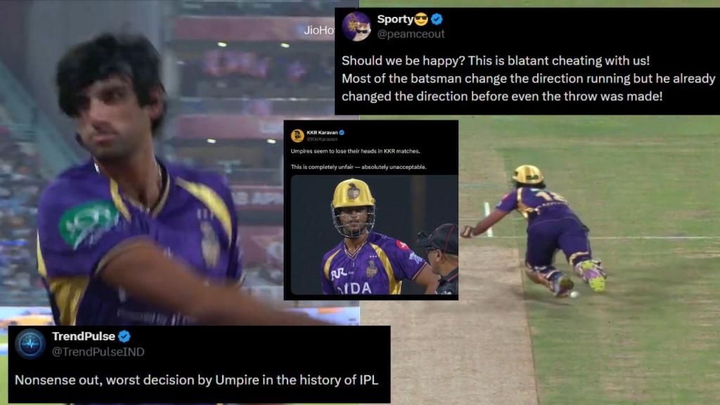 "Blatant Cheating" Fans Tear Into Umpires As KKR Lose Angkrish Raghuvanshi For 'Obstructing'